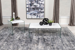 Best Furniture Outlet - Coaster - Opal 2-piece Coffee and End Table Set White High Gloss - 704148-S2