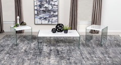 Best Furniture Outlet - Coaster - Opal 3-piece Coffee and End Table Set White High Gloss - 704148-S3