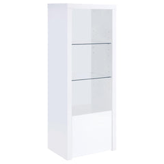 Best Furniture Outlet - Coaster - Jude 3-shelf Engineered Wood Media Tower High Gloss White - 704254