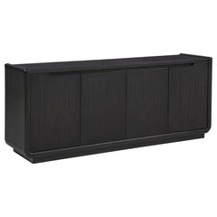Best Furniture Outlet - Coaster - Leandro 72-inch 4-door TV Stand Media Console Burnished Black - 704633