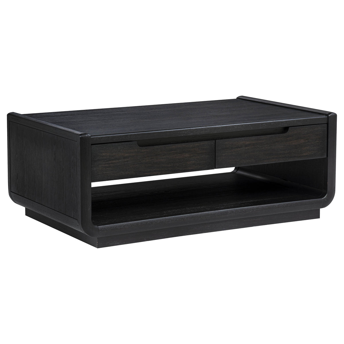Best Furniture Outlet - Coaster - Leandro 2-drawer Wood Cocktail Coffee Table Burnished Black - 704638