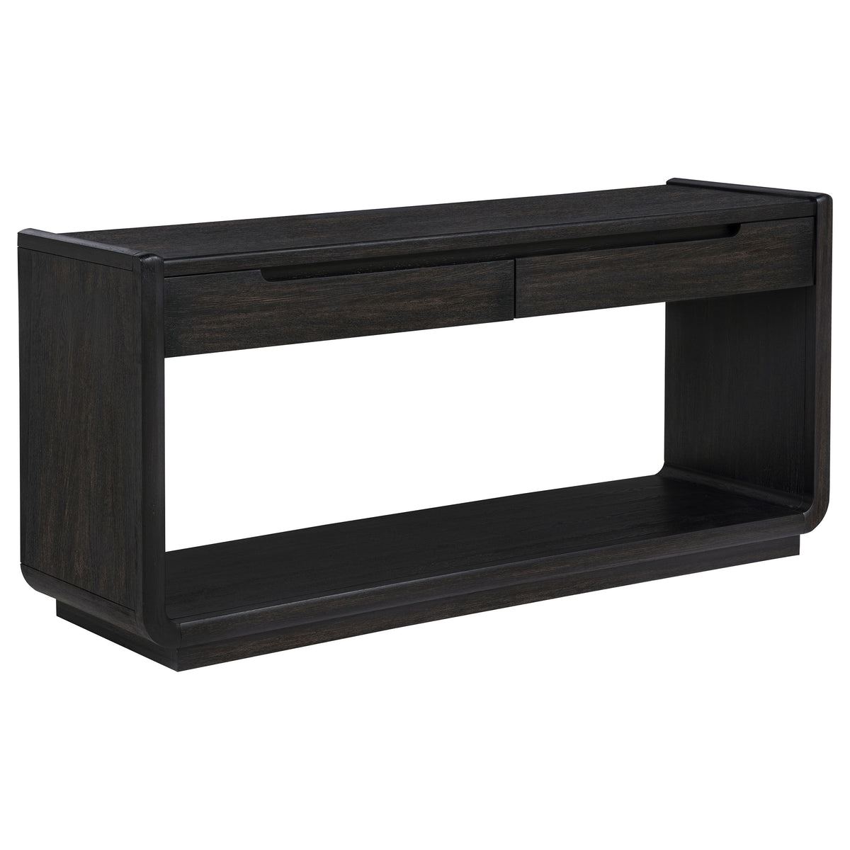 Best Furniture Outlet - Coaster - Leandro 2-drawer Entryway Sofa Console Table Burnished Black - 704639