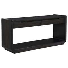 Best Furniture Outlet - Coaster - Leandro 2-drawer Entryway Sofa Console Table Burnished Black - 704639