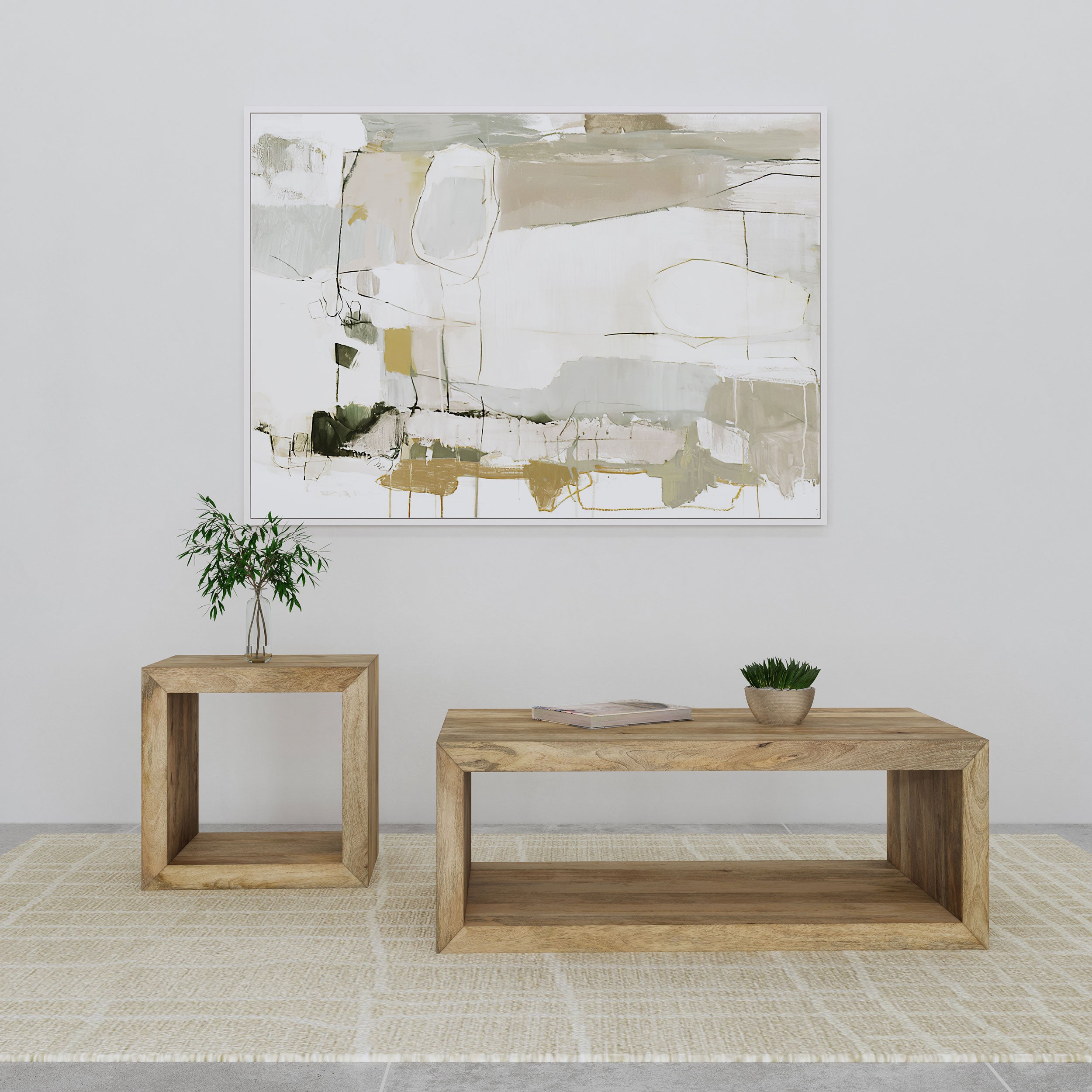 Best Furniture Outlet - Coaster - Benton 2-piece Solid Mango Coffee and End Table Set Natural - 704838-S2