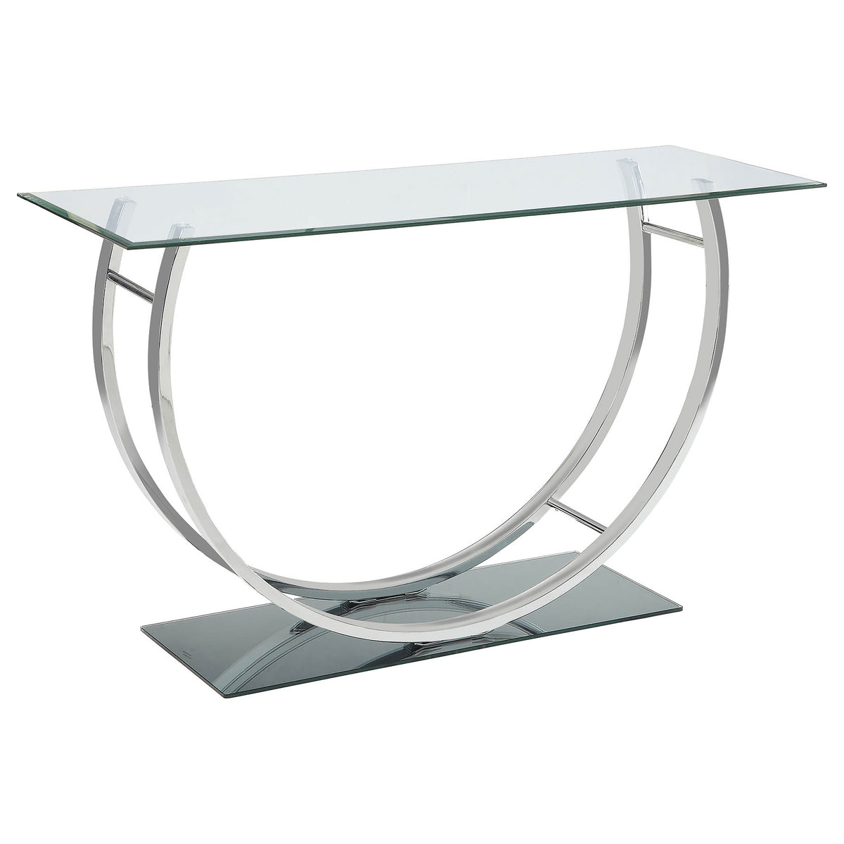 Best Furniture Outlet - Coaster - Danville U-shaped Glass Top Entryway Console Table Chrome - 704989