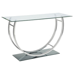 Best Furniture Outlet - Coaster - Danville U-shaped Glass Top Entryway Console Table Chrome - 704989