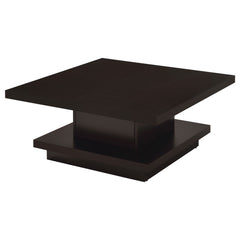 Best Furniture Outlet - Coaster - Reston Square Engineered Wood Coffee Table with Casters Cappuccino - 705168