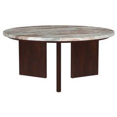 Best Furniture Outlet - Coaster - Jenna 35-inch Round Marble Top Cocktail Coffee Table Brown - 706168