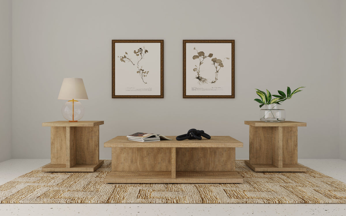 Best Furniture Outlet - Coaster - Cortona 3-piece Coffee and End Table Set Mango - 706178-S3
