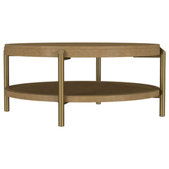 Best Furniture Outlet - Coaster - Arini Round Coffee Table With Storage Shelf Sand Wash - 706188