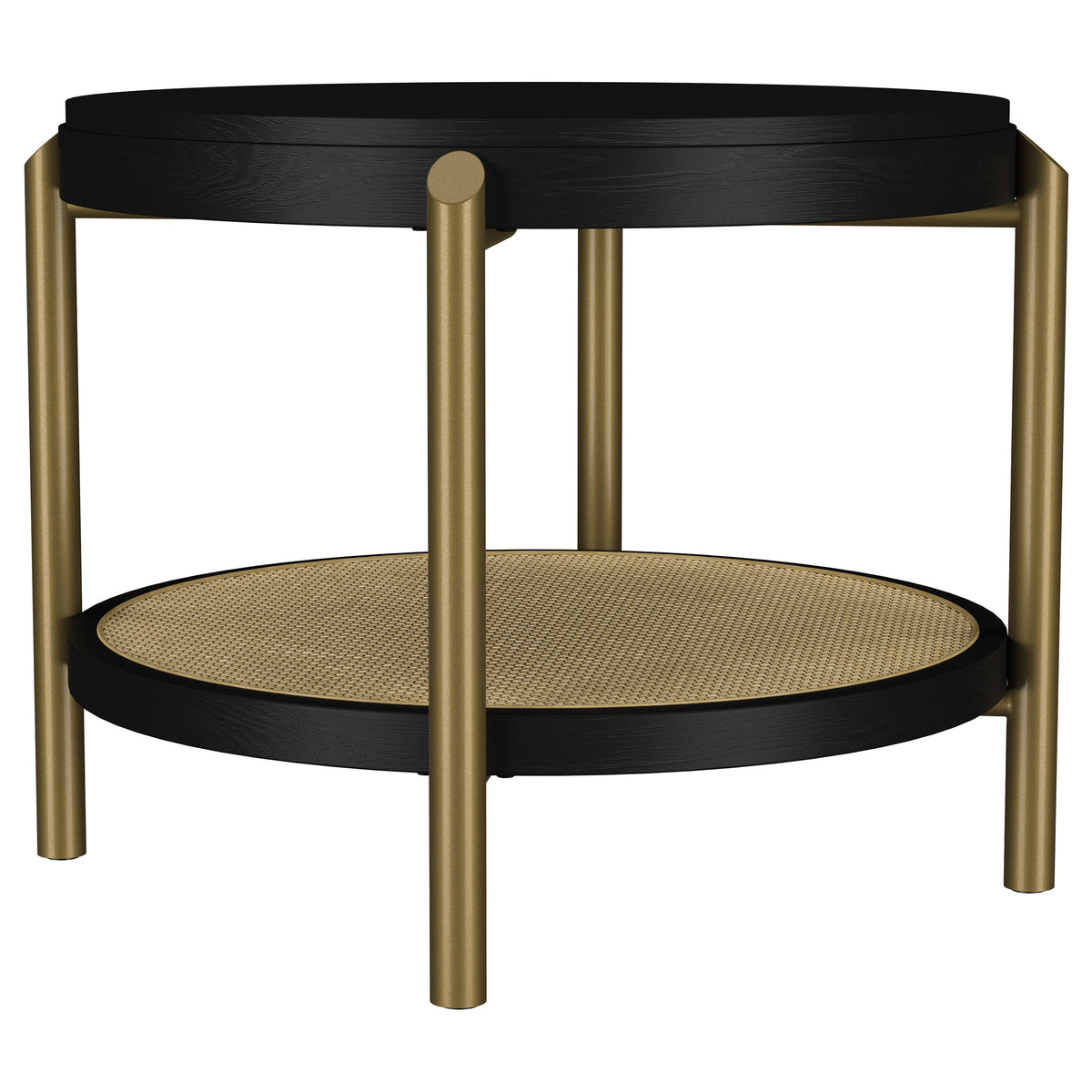 Best Furniture Outlet - Coaster - Arini Round End Side Table With Storage Shelf Black - 706197