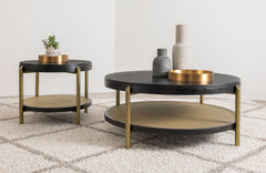 Best Furniture Outlet - Coaster - Arini 2-piece Round Coffee and End Table Set Black - 706198-S2