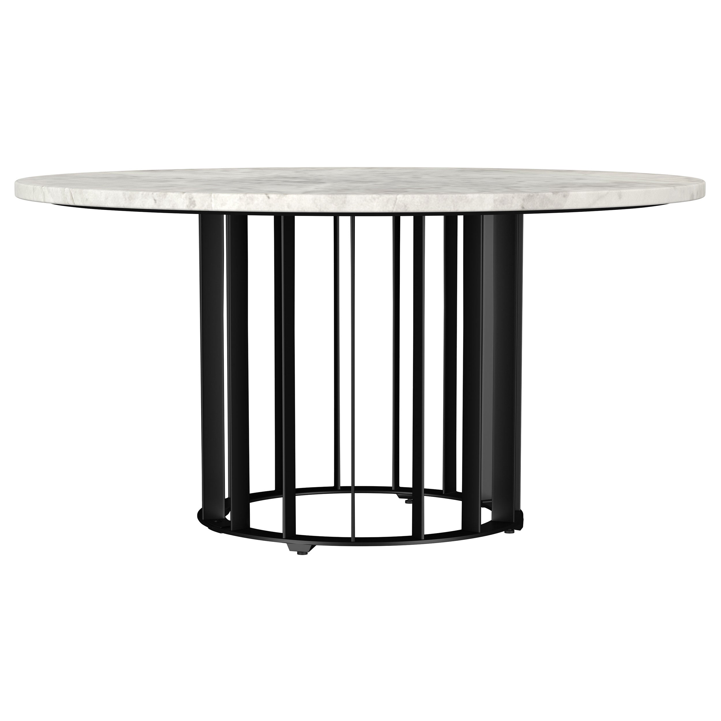 Best Furniture Outlet - Coaster - Haven Round Genuine White Marble Top Coffee Table Black - 706208