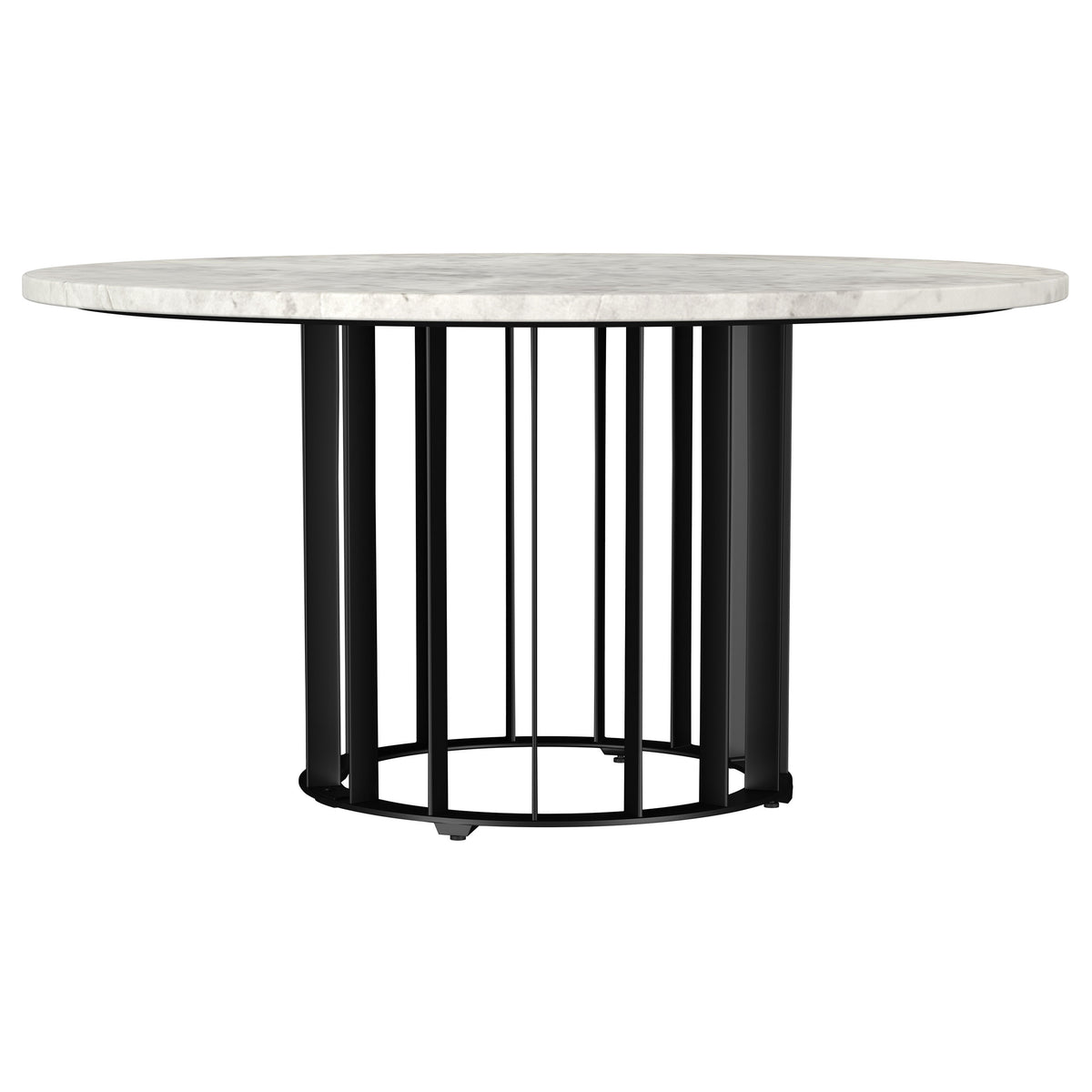 Best Furniture Outlet - Coaster - Haven Round Genuine White Marble Top Coffee Table Black - 706208
