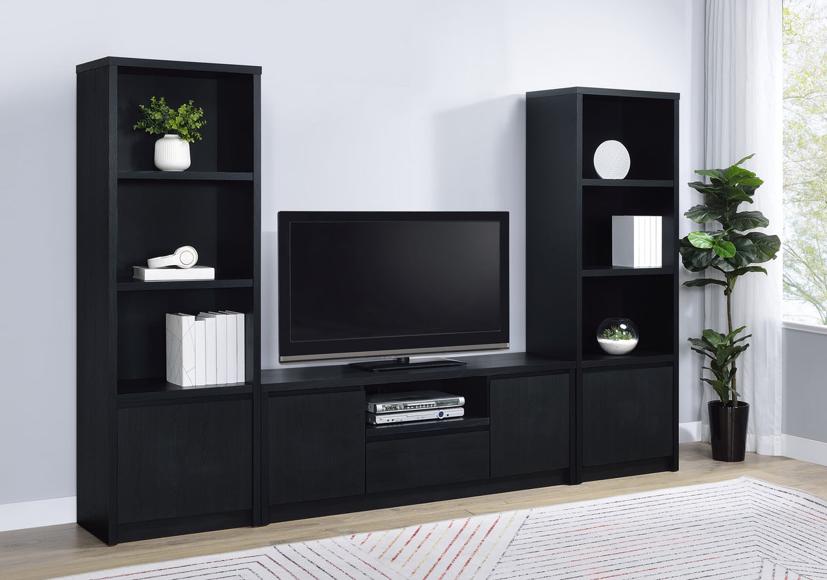 Best Furniture Outlet - Coaster - Winfield 3-piece Entertainment Center 60-inch TV Stand Black - 706222-SET