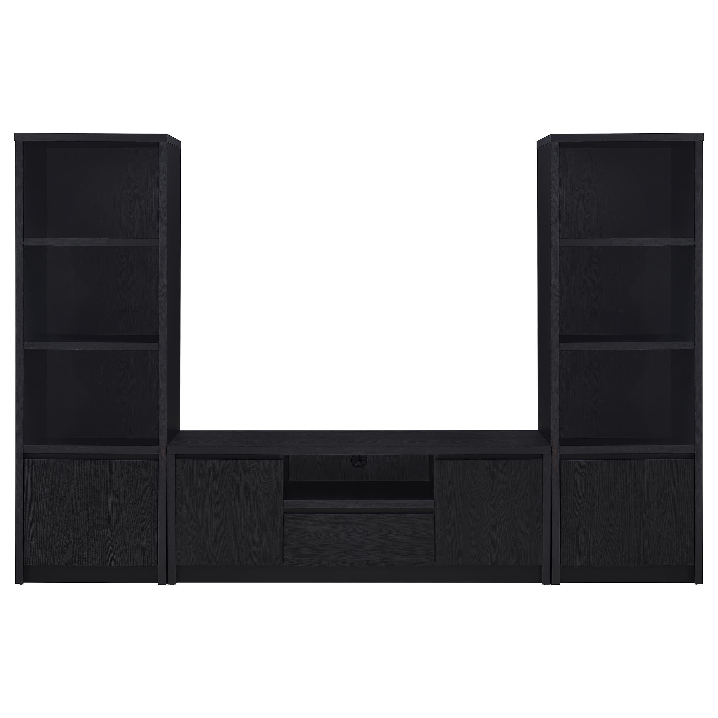 Best Furniture Outlet - Coaster - Winfield 3-piece Entertainment Center 60-inch TV Stand Black - 706222-SET