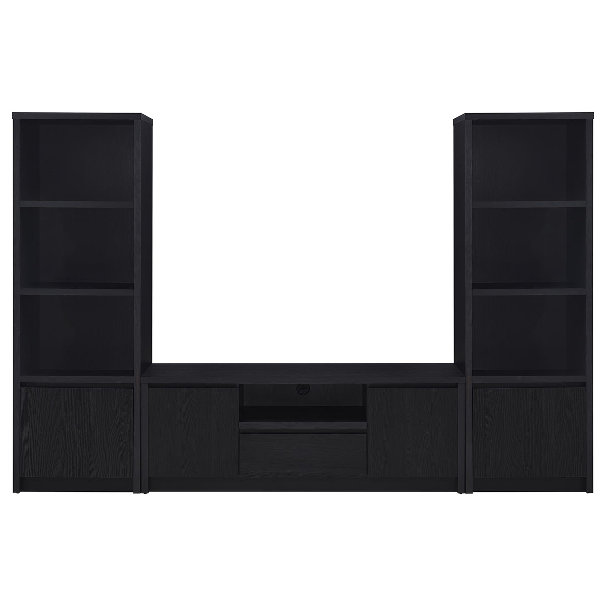 Best Furniture Outlet - Coaster - Winfield 3-piece Entertainment Center 60-inch TV Stand Black - 706222-SET