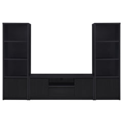 Best Furniture Outlet - Coaster - Winfield 3-piece Entertainment Center 60-inch TV Stand Black - 706222-SET