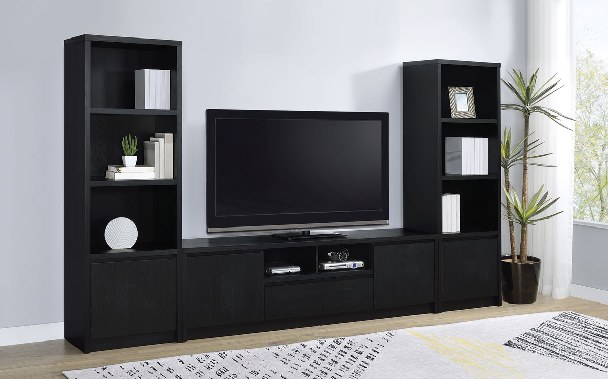 Best Furniture Outlet - Coaster - Winfield 3-piece Entertainment Center 78-inch TV Stand Black - 706223-SET