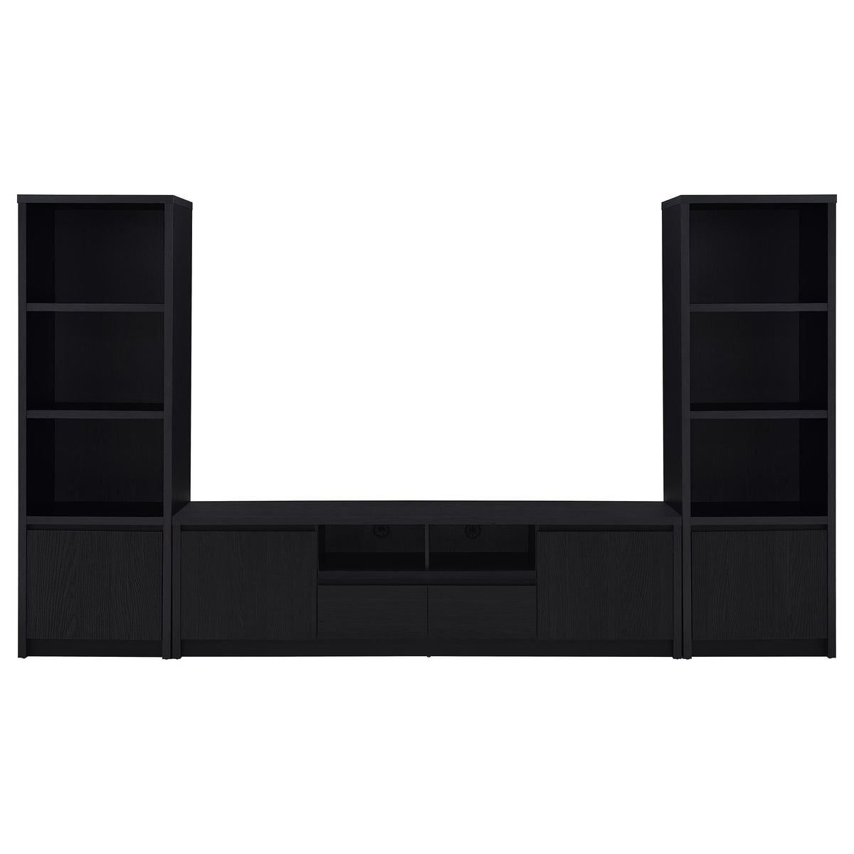 Best Furniture Outlet - Coaster - Winfield 3-piece Entertainment Center 78-inch TV Stand Black - 706223-SET