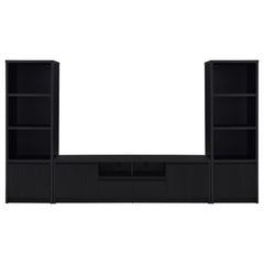 Best Furniture Outlet - Coaster - Winfield 3-piece Entertainment Center 78-inch TV Stand Black - 706223-SET