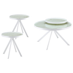 Best Furniture Outlet - Coaster - Briggs 3-piece Round Coffee and End Table Set White - 706258-S3