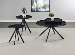Best Furniture Outlet - Coaster - Briggs 3-piece Round Coffee and End Table Set Black - 706268-S3