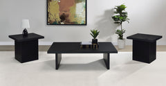 Best Furniture Outlet - Coaster - Max 3-piece Rectangular Coffee and End Table Set Black - 706278-S3