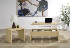 Best Furniture Outlet - Coaster - Canoga 2-piece Lift Top Cocktail Coffee Table Set Light Oak - 706348-S2