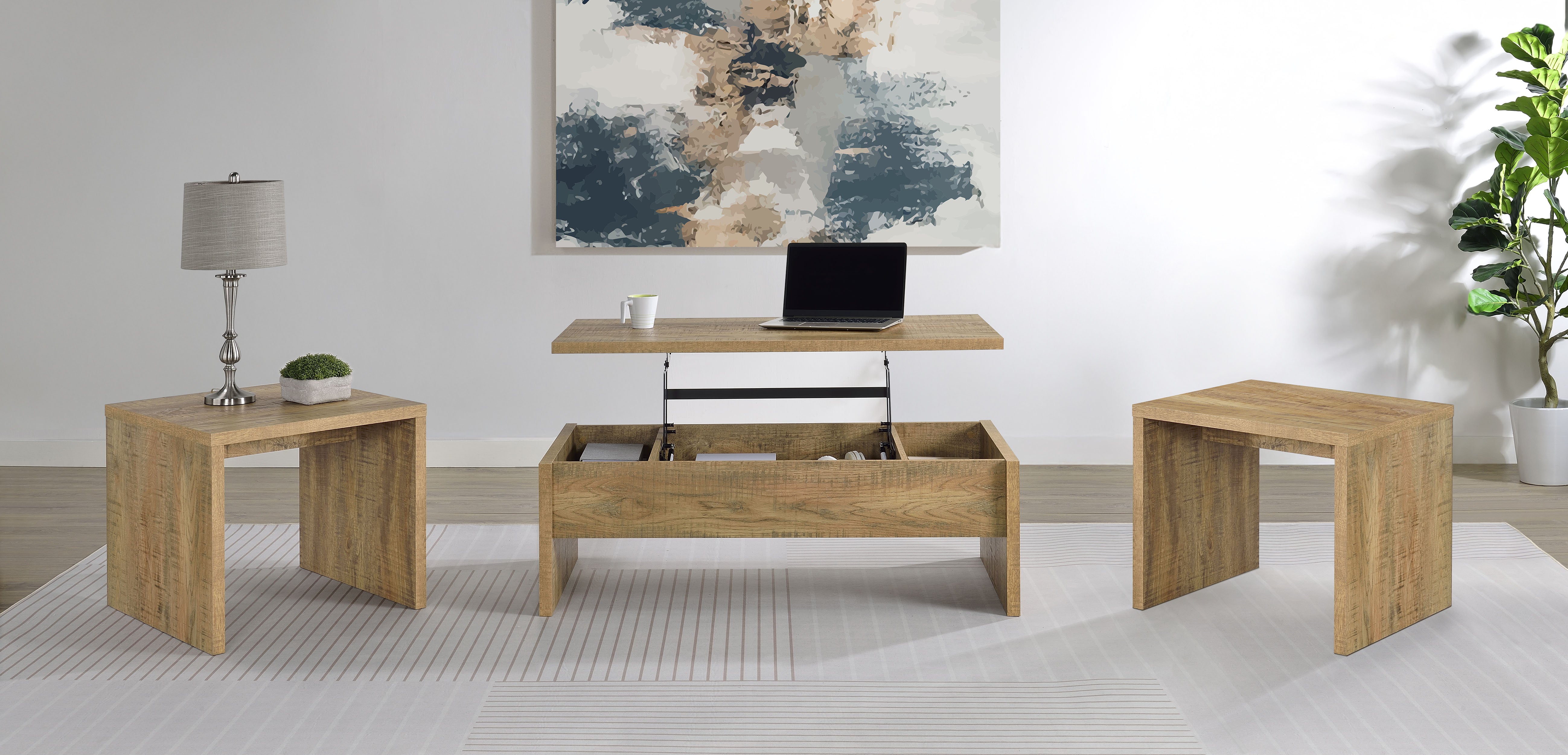 Best Furniture Outlet - Coaster - Canoga 3-piece Lift Top Cocktail Coffee Table Set Mango - 706358-S3