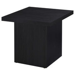 Devar 2-piece Square Cocktail Coffee End Table Set Black