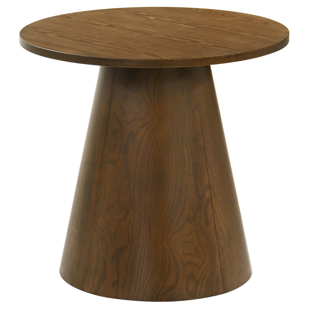 Best Furniture Outlet - Coaster - Franklin Round Wood Pedestal Side End Table Dark Brown - 706437