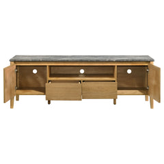 Bradley 63-inch 2-Door SmartTop TV Stand Grey and Natural