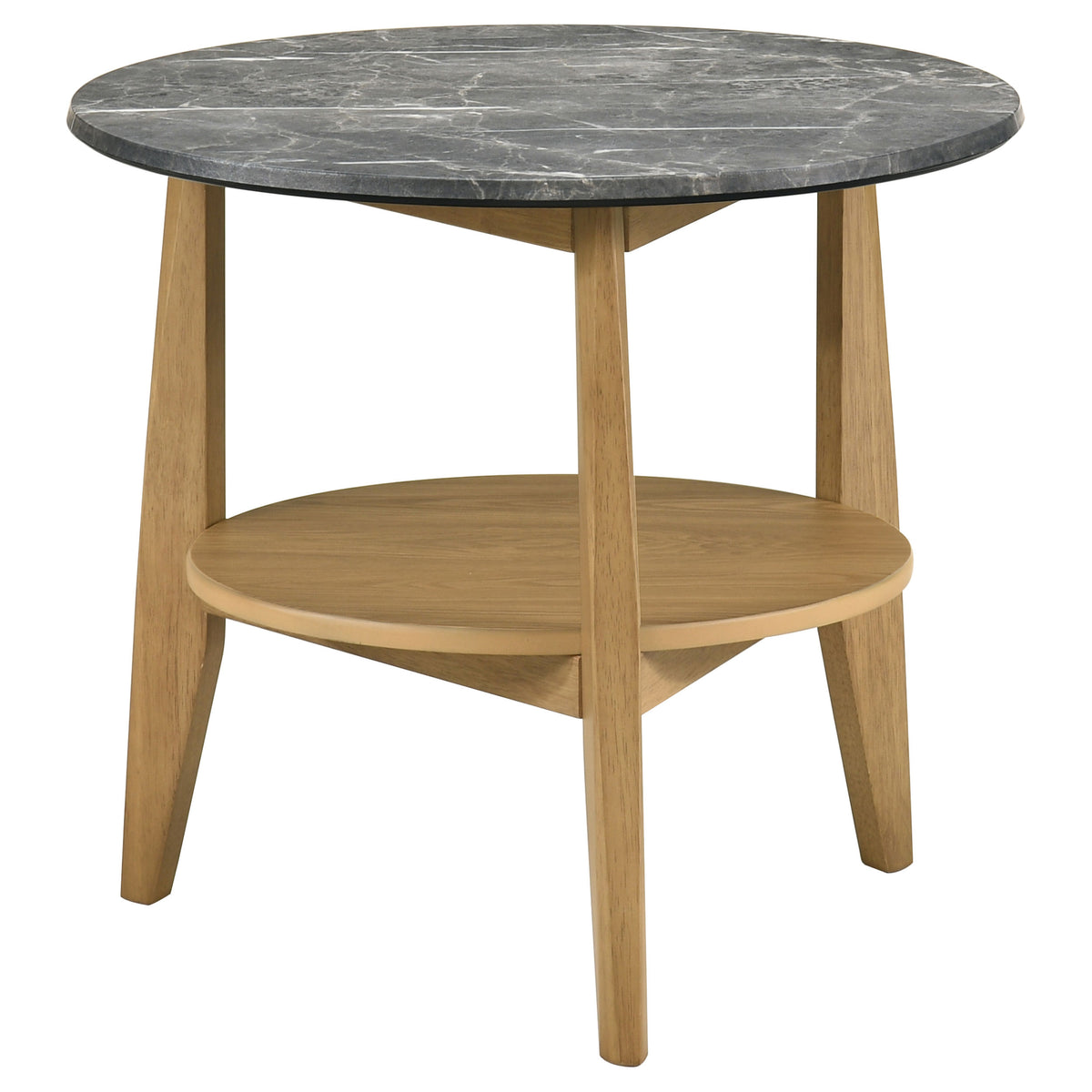 Best Furniture Outlet - Coaster - Bradley Round SmartTop End Side Table Grey and Natural - 706447