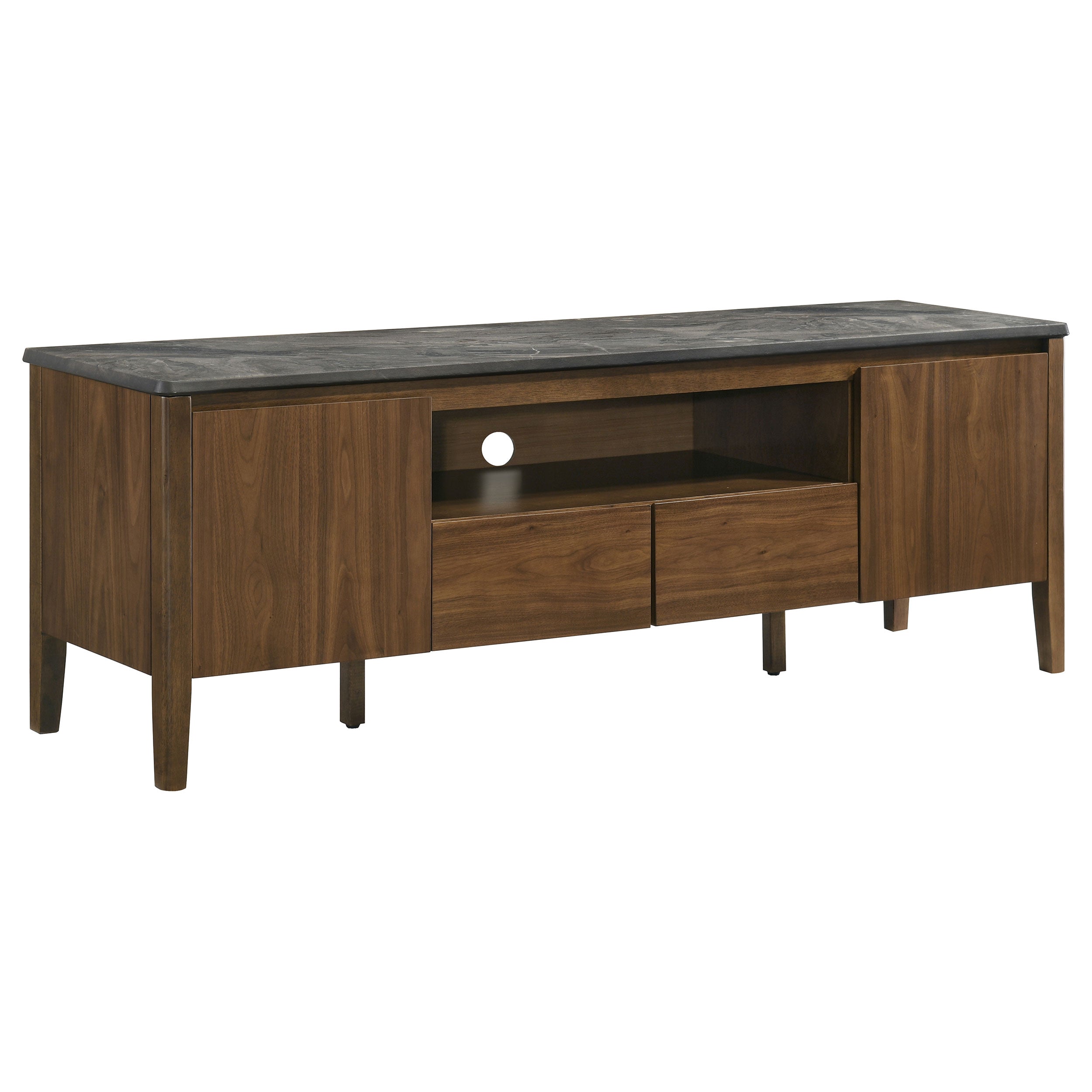 Best Furniture Outlet - Coaster - Bradley 63-inch 2-Door SmartTop TV Stand Smokey Grey and Brown - 706452