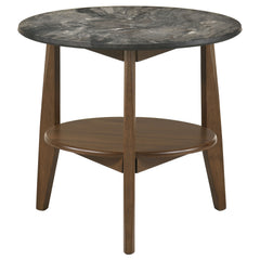 Bradley 2-Piece Round SmartTop Coffee Table Set Smokey Grey and Brown