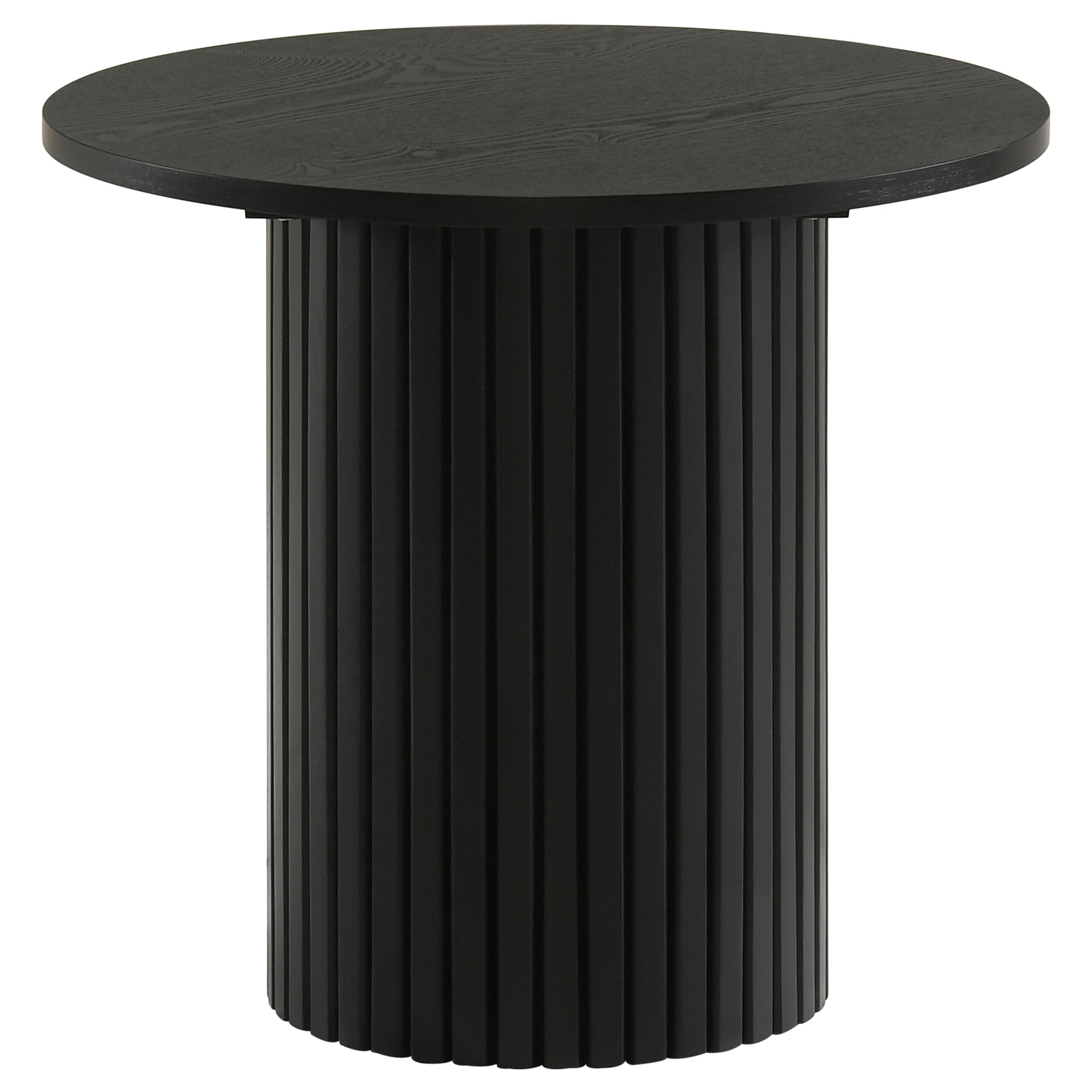 Best Furniture Outlet - Coaster - Hamlyn Round Fluted Occasional Side End Table Black - 706507