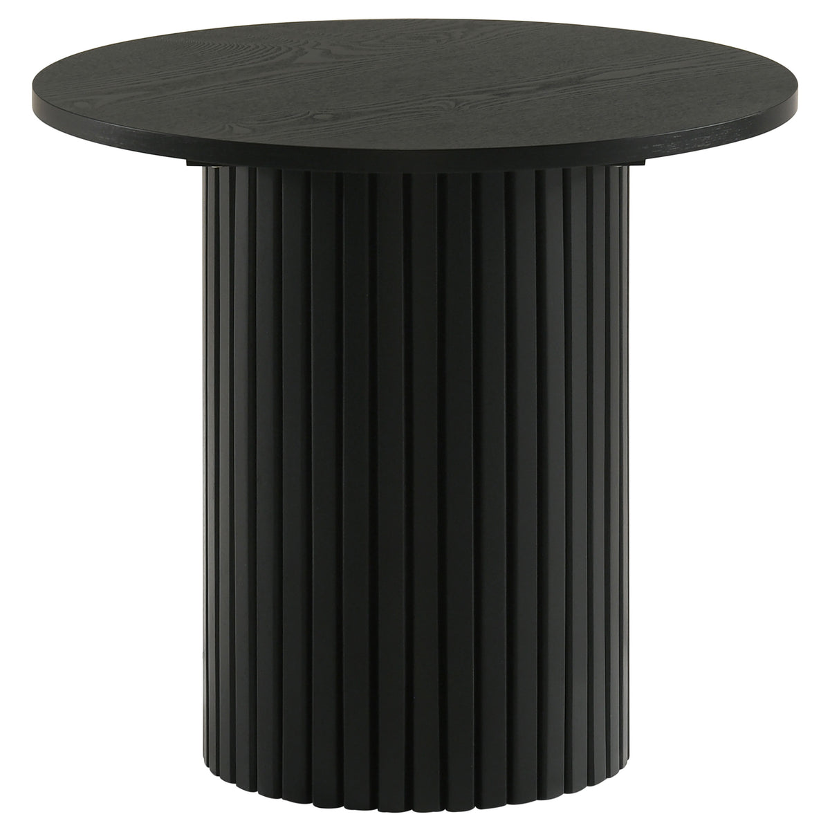 Best Furniture Outlet - Coaster - Hamlyn Round Fluted Occasional Side End Table Black - 706507
