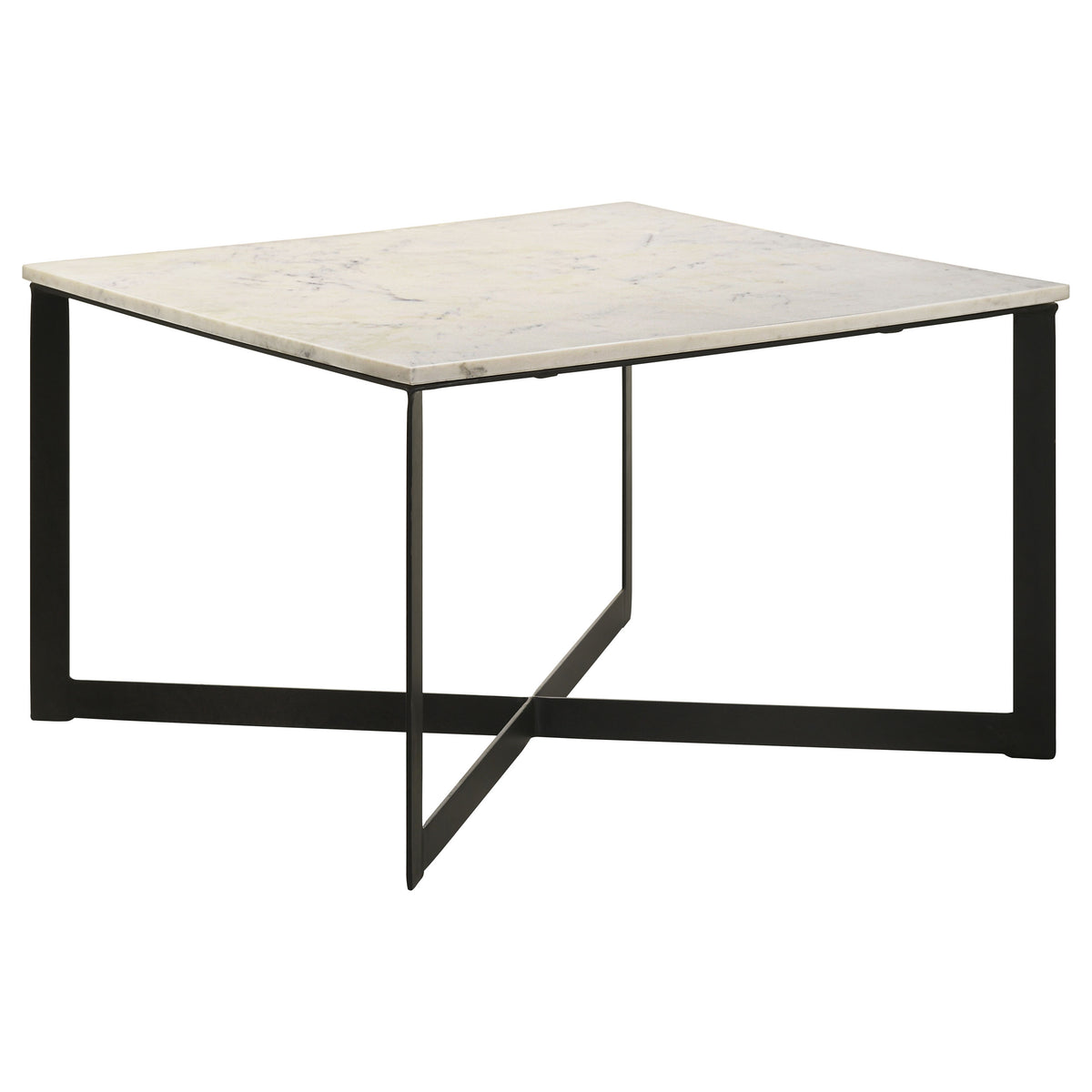 Best Furniture Outlet - Coaster - Tobin Square Marble Top Coffee Table White and Black - 707698