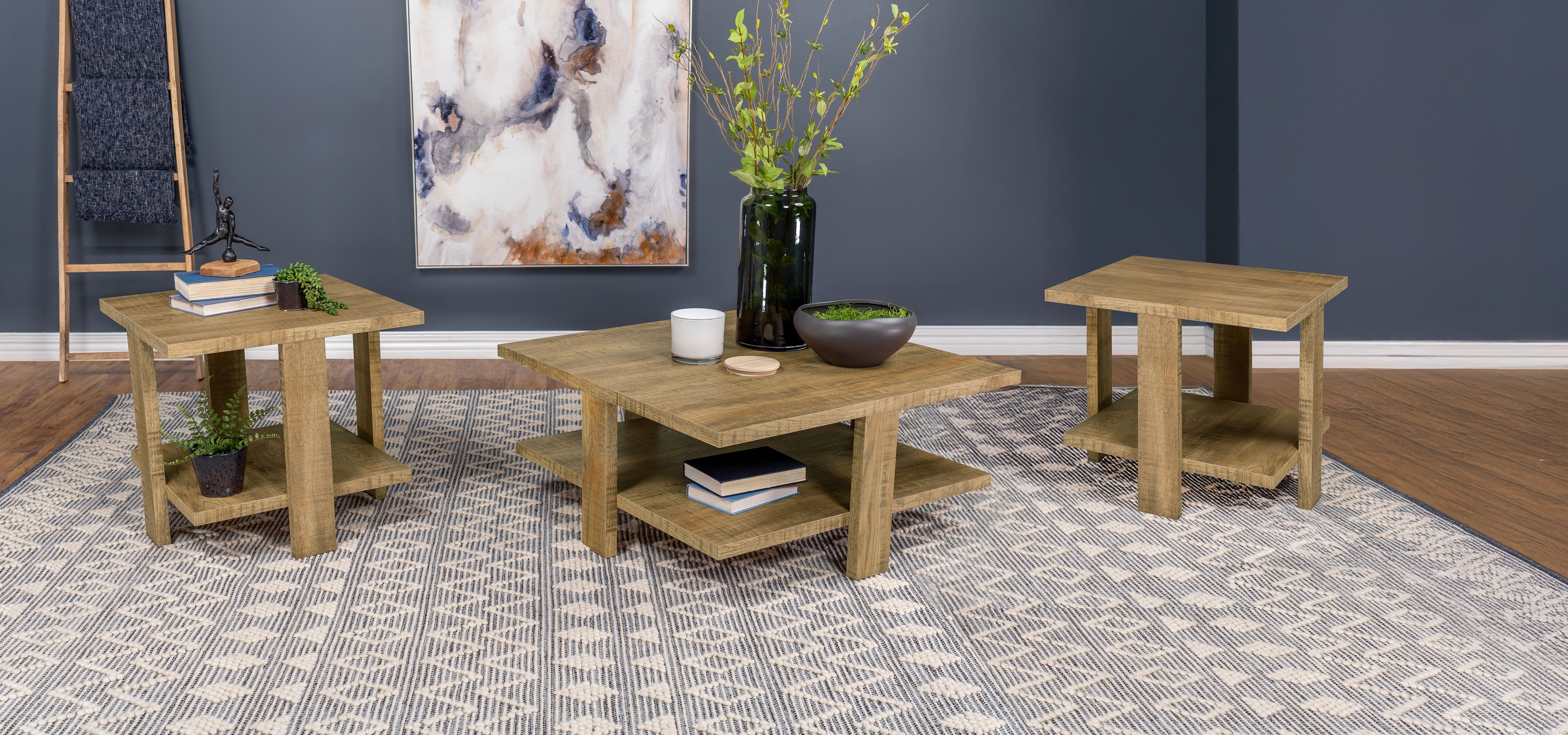 Best Furniture Outlet - Coaster - Dawn 3-piece Round Coffee and End Table Set Mango Brown - 707718-S3