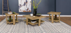 Best Furniture Outlet - Coaster - Dawn 3-piece Round Coffee and End Table Set Mango Brown - 707718-S3