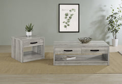 Best Furniture Outlet - Coaster - Felix 2-piece Coffee and End Table Set Grey Driftwood - 707728-S2