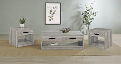 Best Furniture Outlet - Coaster - Felix 3-piece Coffee and End Table Set Grey Driftwood - 707728-S3