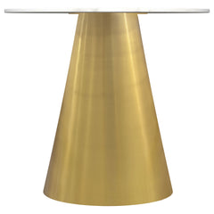 Best Furniture Outlet - Coaster - Avon Round Marble Top Stainless Steel Side End Table White - 707827