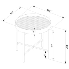 Ozella Round End Side Table with Recessed Top Sandy Black