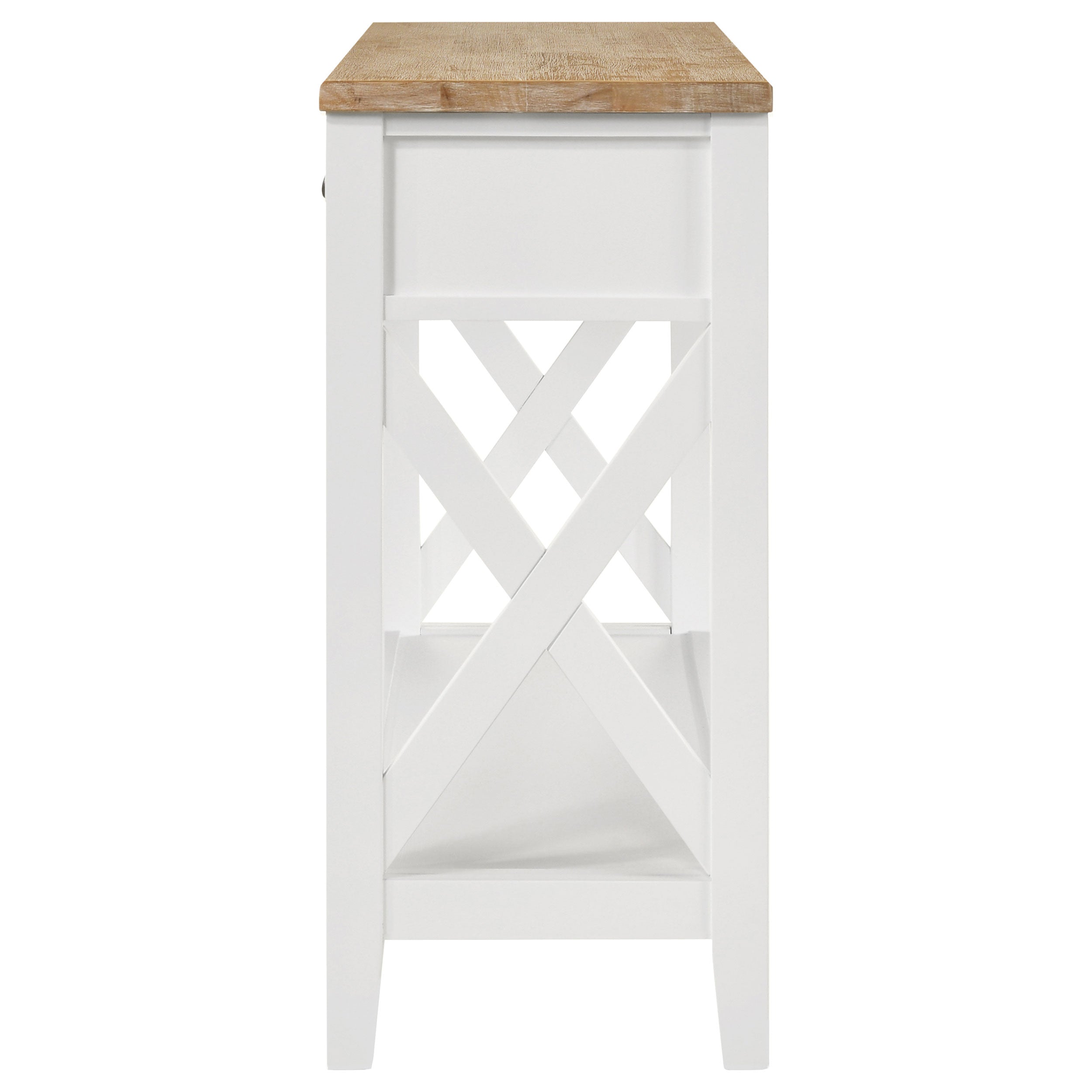 Hollis 2-drawer Wood Entryway Console Table Brown and White
