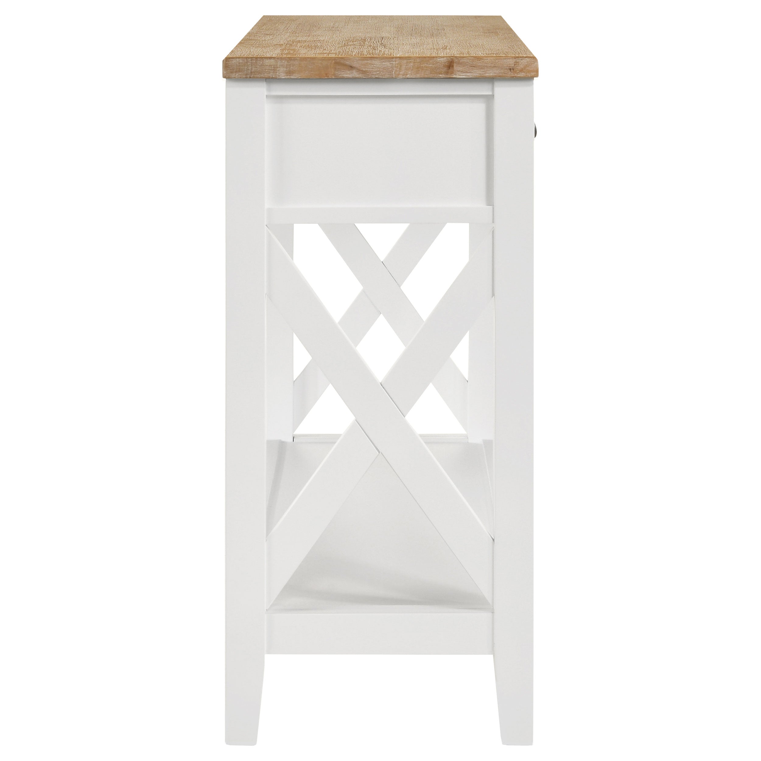 Hollis 2-drawer Wood Entryway Console Table Brown and White