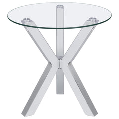 Kenzie 2-piece Round Coffee and End Table Set Chrome
