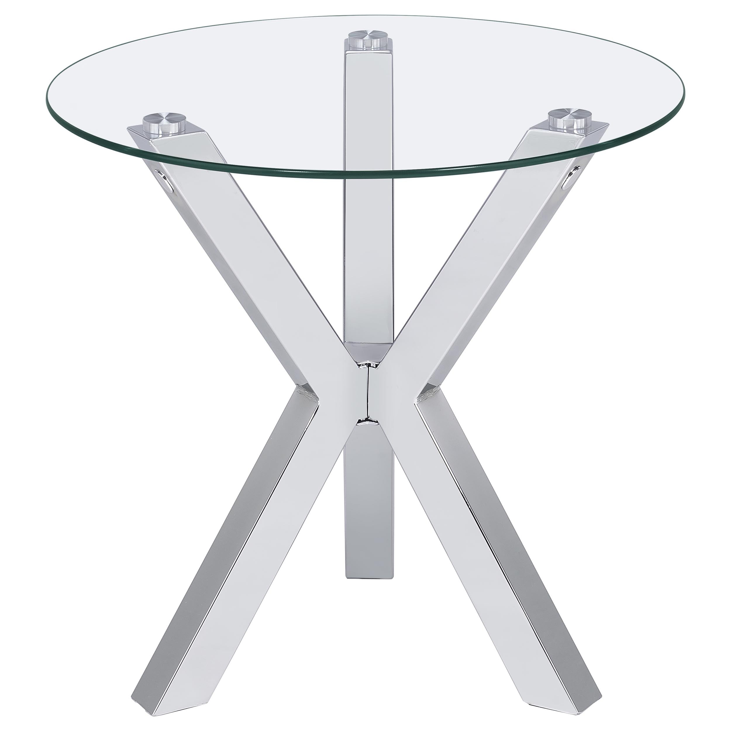 Kenzie 3-piece Round Coffee and End Table Set Chrome