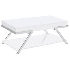 Best Furniture Outlet - Coaster - Marcia Rectangular Lift Top Coffee Table White High Gloss - 708158